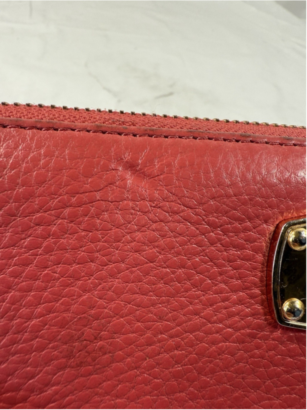 Michael Kors Logo Zip Continental Travel Saffiano Leather Wallet Watermelon - Picture 15 of 16